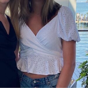 Topshop Eyelet Wrap Top